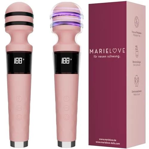 Magic Wand Vibrator – Massagestab für Frauen & Paare, mit 5 E-Stim-Stufen & 10 Vibrationsmodi, kabellos, Silikonkopf, leise & wasserabweisend, 24 cm