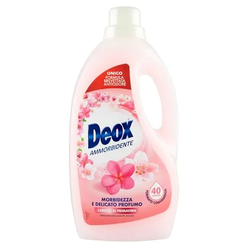 Deox - Weichspüler für die Waschmaschine, 40 Wäsche, weich und duftend, mit Anti-Geruch-Technologie, Duft Carzze di Frühling, 2000 ml x 1 Packung