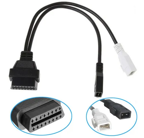 Bolwins D25 Diagnose Adapter Kabel OBD2 16PIN OBD1 2x2PIN f AUDI SKODA SEAT VW Elektro-Kabel, 2×2 Stecker, OBD2 16-Pin Buchse (30 cm), Plug & Play