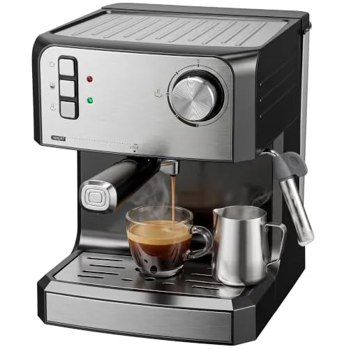 HOMCOM Espressomaschine mit Milchaufschäumdüse und 20-Bar-Pumpe