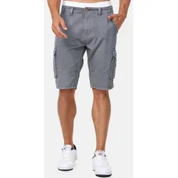 Indicode Cargoshorts Herren Monroe - Bequeme Cargo Shorts mit 6 Taschen in Grau (3XL) - Vielseitige Herren Cargoshorts aus 100% Baumwolle, ideal für den Alltag. Mit 6 praktischen Taschen und elastischem Material für optimalen Tragekomfort.