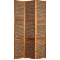 Homestyle4u Paravent 3-tlg. Sondergröße 200x120 cm in Braun - Alles rund ums Fenster - Eleganter 3-teiliger Paravent aus massivem Holz, ideal als Sichtschutz und Raumtrenner, einfach klappbar für flexiblen Einsatz.