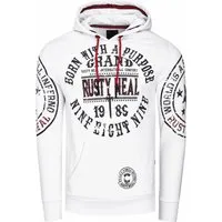 Rusty Neal Streetwear Kapuzen-Pullover mit Prints - Bequemer Herren Sweatshirt im Regular Fit aus 70% Baumwolle, ideal für die kalte Jahreszeit. Hochwertige Materialien sorgen für einen angenehmen Sitz und langlebige Qualität. Perfekt für Büro, Freizeit oder besondere Anlässe.