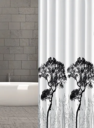 KS Handel 24 Textil Duschvorhang 240x200 cm (Bäume Tree Design)