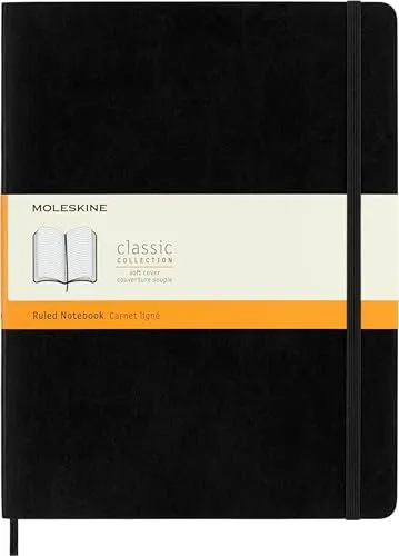 MOLESKINE Notizbuch Classic Collection DIN A4 liniert schwarz - Hochwertiges MOLESKINE Notizbuch mit flexiblem Softcover und 192 linierten Seiten. Ideal für kreative Ideen und Notizen, stets griffbereit und stilvoll.