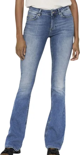 ONLY Damen Jeans ONLBLUSH MID Flared TAI467 - Flared Bootcut-Jeans in Light Blue Denim, modisch und vielseitig kombinierbar für jeden Anlass