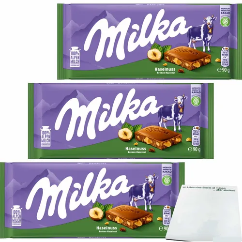 Milka Haselnuss 3er Pack 3x90g Tafel usy Block
