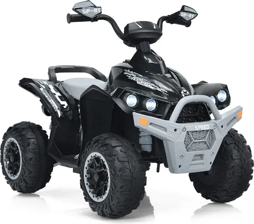 GOPLUS 12V Elektrische Kinderquad mit LED & Musik - Sicheres und spaßiges Elektrofahrzeug für Kinder von 3-8 Jahren. Mit rutschfesten Rädern, breitem Sitz und praktischen Bedienelementen für ein komfortables Fahrerlebnis.