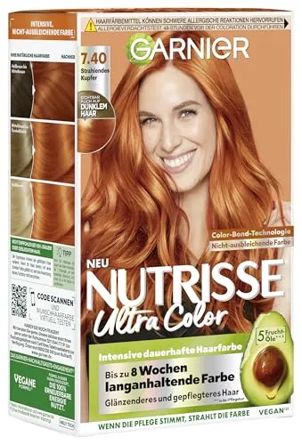 GARNIER Nutrisse Creme Pflege Haarfarbe 7.4 Strahlendes Kupfer
