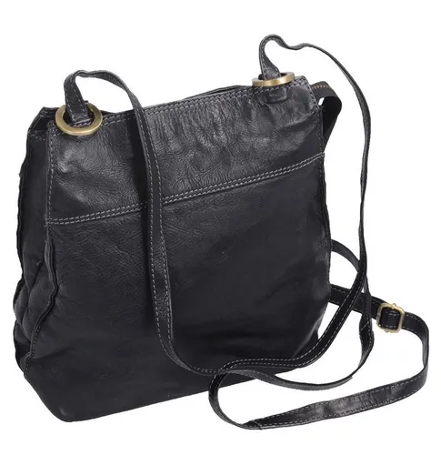 GlücksNugget Handtasche schwarze Tasche Rucksack Kombination Vintage-Leder