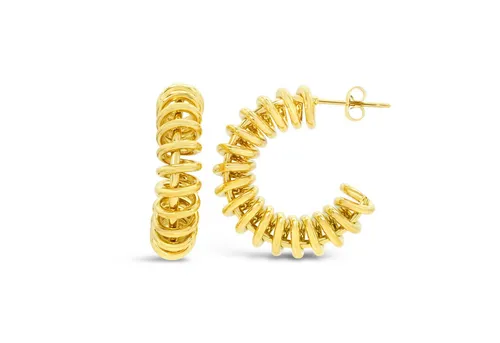 ARS-ARGENTI Creolen Ohrringe Damen - hypoallergen und elegant - Ohrringe für Damen aus 925 Sterling Silber und 18K Gold, perfektes Design für empfindliche Haut, 100% wasserfest und in hochwertiger Geschenkverpackung.