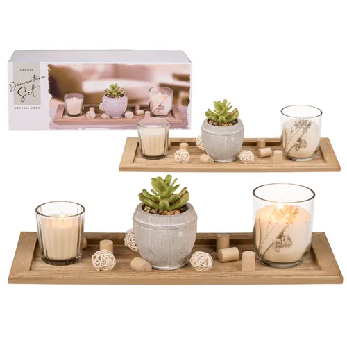 Elegantes Holztablett in Naturfarbe - Ideal zum Dekorieren [36 x 14 cm]