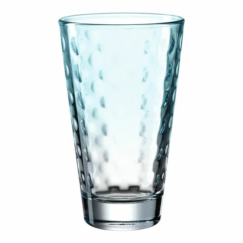 Leonardo Trinkglas Optic, Becher, Wasserglas, Kalk-Natron Glas, mint, 300 ml