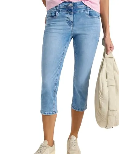 Cecil 3/4 Slim Leg Jeans im Casual Fit Light Blue Washed 33 - Modische 3/4 Slim Leg Jeans in hellem Blau, ideal für entspannte Freizeitlooks. Bequemer Casual Fit und hohe Qualität für angenehmen Tragekomfort.