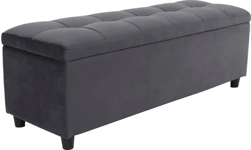 Bettbank Abgesteppt mit Stauraum - Drohnen-Zubehör und Möbel, ideal als Garderobenbank mit Soft-Close-Funktion und gepolsterter Sitzfläche für maximalen Komfort.