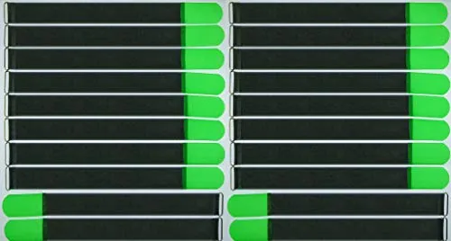 20x 50 cm x 50 mm FUK wiederverschleßbare Klett-Kabelbinder NEON GRÜN mit Metall-Öse - Kabel-Klettband 500 mm wiederverwendbar