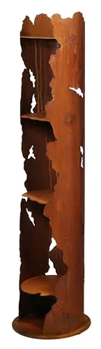 Risssäule mit 4 Böden und Standplatte H:117 cm im Rost Design