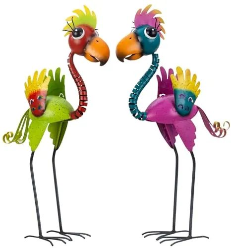 Geschenkestadl Tierfigur 2 Stück Vogel Figuren XL Dekoration - Dekofiguren aus Metall in abstraktem Design, 64 cm hoch – setzen kreative Akzente in Garten und Zuhause. Ideal für Kunstliebhaber und als stilvolles Geschenk.