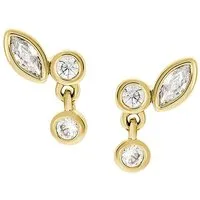 Fossil Damen-Ohrringe aus Messing, Helles Gold - Ohrringe für Damen mit poliertem, goldfarbenem Metall-Finish und sicherem Poussette-Verschluss – ideal für elegante Anlässe oder den Alltag.