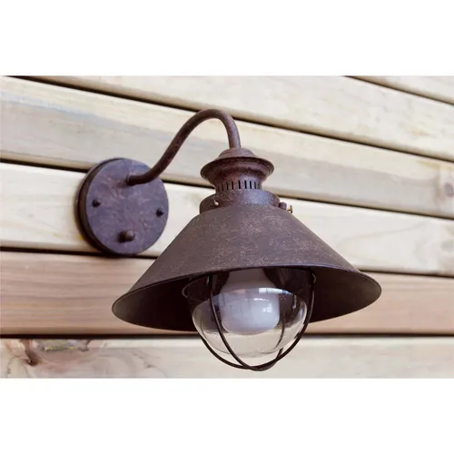 Faro Barcelona 71110 - NAUTICA 310 Wandleuchte rostbraun - Lampen mit dimmbarem Licht für stimmungsvolle Beleuchtung, Höhe 260 mm, Breite 260 mm, ideal für Wohnräume oder Flure.