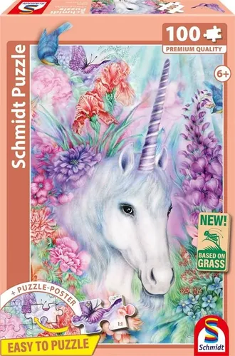 PUZZLE POSTER SANFTE EINHORNSCHÖNHEIT 100 T. KINDERPUZZLE VON SCHMIDT SPIELE NEU