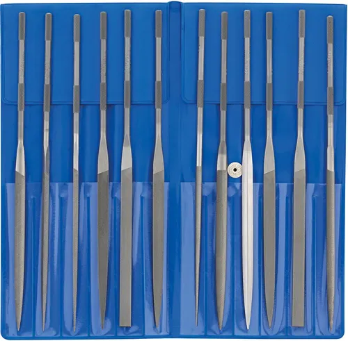 PFERD 12314082 CORRADI-Nadelfeilen-Set - 1 Stück in PVC-Rolltasche, ideal für präzise Bearbeitung von kleinsten Flächen und Profilen