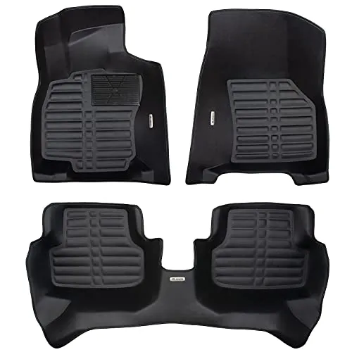 XMATS Premium Leder Fußmatten Set für Ford ECOSPORT ab 2012 | Luxus Design Automatten mit hohem Rand…