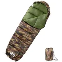 vidaXL Mumienschlafsack für Erwachsene - 3 Jahreszeiten - Schlafsäcke für Camping, ideal für Frühling, Sommer und Herbst. Langlebig, wasserfest und mit Kapuze für warmen Schlaf. Kompakt und leicht für einfachen Transport.