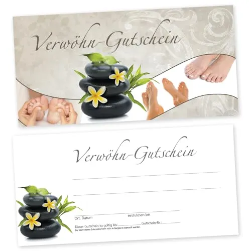cosmeticPlus 50 Fußpflege Gutscheinkarten - Grußkarten für entspannende Fußpflege, ideal zur Umsatzsteigerung und Kundenakquise. Hochwertige, nachhaltige Gutscheine mit individuellem Design, perfekt für Ihr Geschäft!