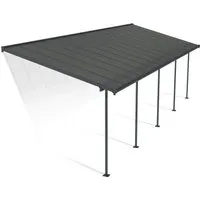 Palram - Canopia Terrassendach Capri Alu 924x295 cm - Außenanbau: Robuste Terrassenüberdachung aus Aluminium und Polycarbonat, ideal für DIY-Projekte und bietet einen hohen Schutz gegen Schnee mit einer maximalen Schneelast von 120 kg/m².