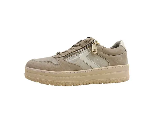Tamaris Comfort Damen Sneaker flach mit Reißverschluss, Beige (Beige Comb) - Damen-Sneaker mit T-flow-Technologie für sanfte Dämpfung und herausnehmbarer Einlegesohle für individuellen Komfort. Hochwertige Materialien sorgen für Langlebigkeit und einen angenehmen Tragekomfort.