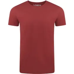 riverso Herren Basic T-Shirt RIVAaron Rundhals Regular Fit Regular Fit Dark Rot 3XL