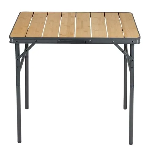 Camp Active Klappbarer Campingtisch, Höhenverstellbar - Praktischer Campingtisch aus Bambus, höhenverstellbar von 31-71 cm, ideal für Camping und Outdoor-Aktivitäten.