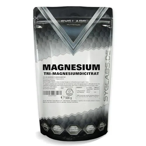 Syglabs Magnesium Citrat Pulver - Trimagnesiumdicitrat - 500g - ohne Füll- und Zusatzstoffe - vegan - Magnesiumcitrat - laborgeprüft