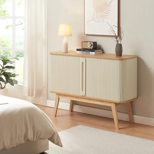 [en.casa] Kommode Tysvær in beige von en.casa