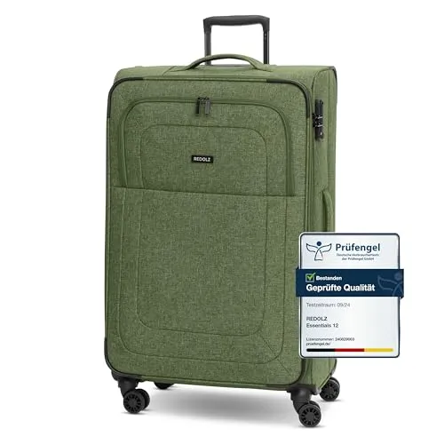 Redolz Weichgepäck-Trolley Essentials 12 – 4 Rollen, langlebig und sicher - Weichschalenkoffer mit 4 Rollen, integrierten TSA-Schloss und Dehnfalte für zusätzlichen Stauraum – ideal für stressfreies Reisen und optimale Organisation.