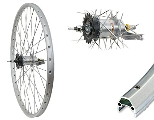 Zoll Hinterrad Alu Cut19 Silber Hohlkammerfelge 559-19 Shimano Nexus 3 Gang Rücktritt Bremse NIRO-Speichen 26