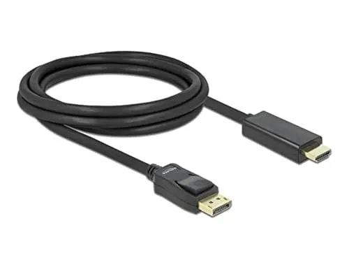 Delock Adapterkabel DisplayPort zu HDMI 2 Meter Schwarz Neu