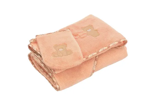 Vossen Kapuzenhandtuch Teddy Bear Set in orange von Vossen