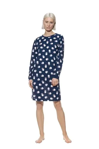 Mey Nachthemd SCRIBBLED DOTS – Blau mit Allover-Punkte-Print - Nachtwäsche, atmungsaktives Nachthemd aus 100% Baumwolle mit bequemer Passform und stilvollem Punkte-Design für erholsame Nächte.