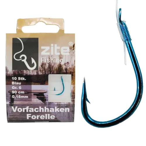 Zite Fishing Vorfachhaken mit Schnur Forelle Gr. 6 von Zite