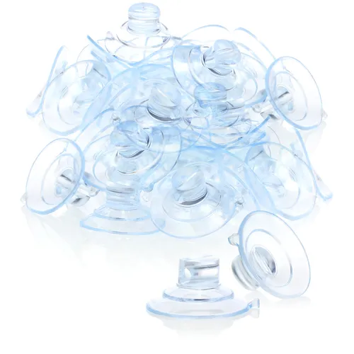 com-four® 40x Saugnapfhalter mit Kabel-Schlitz, transparent für Lichterkette und Fenster-Dekoration für Weihnachten, Ostern, Silvester - Saugnapfhalter Ø 30 mm (040 Stück - transparent)
