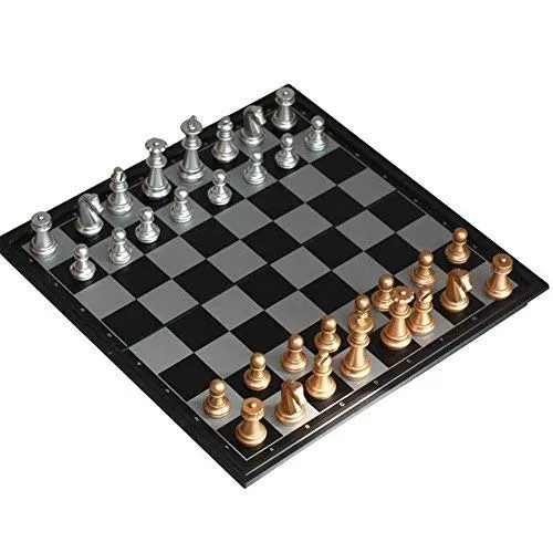 Xrten Reise Schachspiel, Klein Schach mit Faltbarem Schachbrett für Kinder und Erwachsene Schach 25 x 25cm
