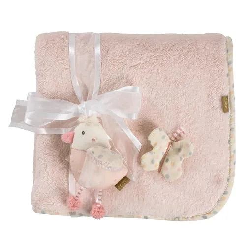 Fehn Kuscheldecke Vogel – Kuschelige Schmusedecke - zum Kuscheln, als Krabbelunterlage, Schnuffeltuch oder Zudecke für zuhause und unterwegs