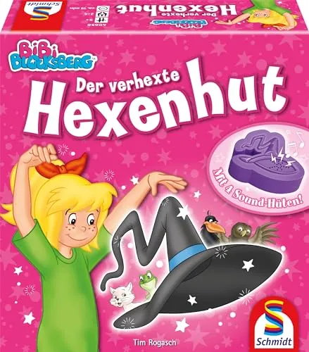Schmidt Spiele 40658 Bibi Blocksberg - Der verhexte Hexenhut, lustiges Memo- und Aktionsspiel mit 4 Soundmodulen für 2-4 Spieler, ab 5 Jahren