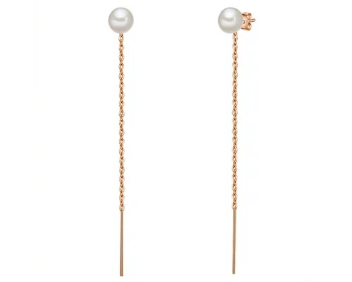Valero Pearls Damen Perlen-Ohrhänger aus Sterling Silber - Elegante Hängeohrringe mit rosévergoldeten Süßwasser-Zuchtperlen, ideal für besondere Anlässe und den täglichen Chic.