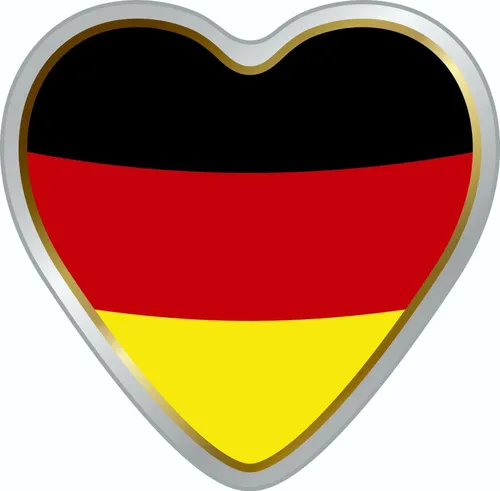Hermann Schütz Aufkleber Herz Deutschland Dimension 40x40mm