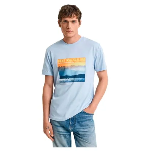 Gant T-Shirt Herren - Grafik T-Shirt aus weicher Baumwolle - Rundhalsshirts mit stylischem Grafikprint, perfekt für lässige Looks und hohen Tragekomfort.