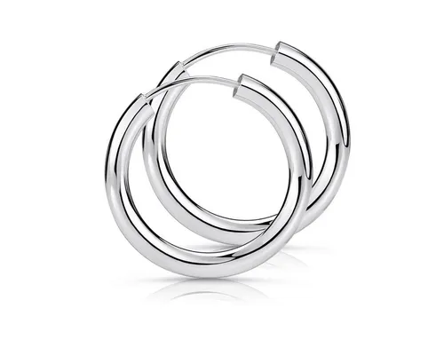 Materia Paar Creolen Damen Herren klein Ø15mm SO-15, 925 Sterling Silber