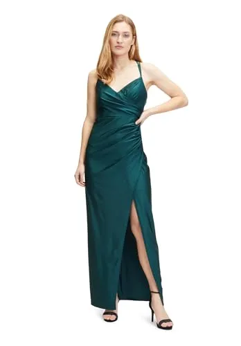 Vera Mont Damen Abiballkleid figurbetont Mystic Emerald, 40 - Abendkleid für Damen, figurbetont mit elegantem V-Ausschnitt. Das luftige Maxikleid betont die Kurven und sorgt für einen stilvollen Auftritt bei besonderen Anlässen.